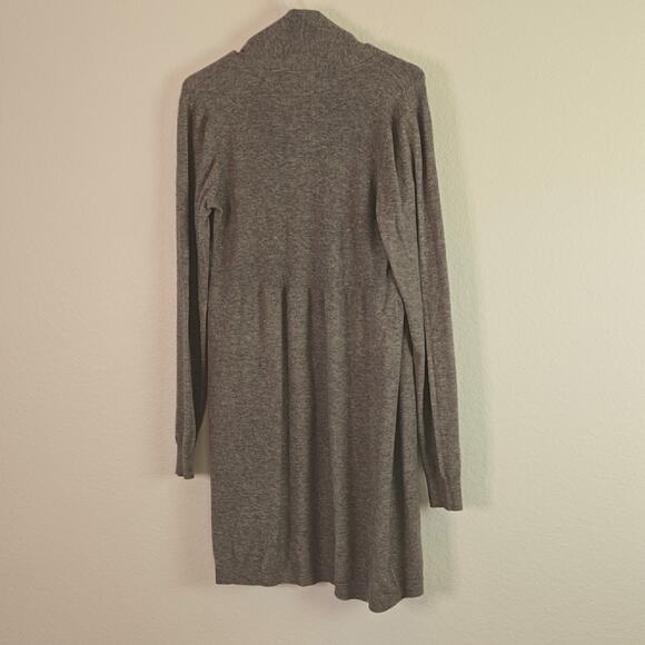 Long women's gray open-front cardigan sweater size large - Picture 4 of 5